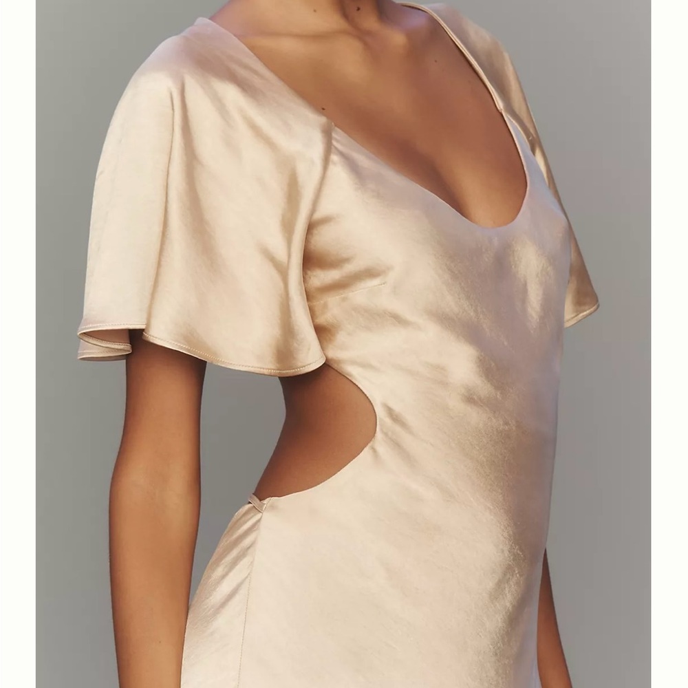 Anthropologie gold dress